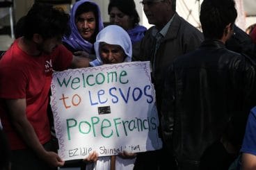 Papa Francesco visita il campo dei rifugiati a Moria, in Mytilene, Lesbo, 16 aprile 2016